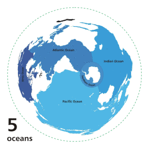 Fot. Wikimedia. Mapa oceanow
